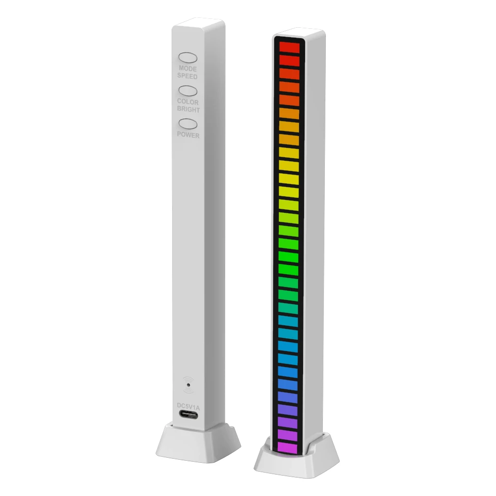 

Rechargeable RGB Voice Actuated LED Music Level Light Pickup Light Rhythm Light