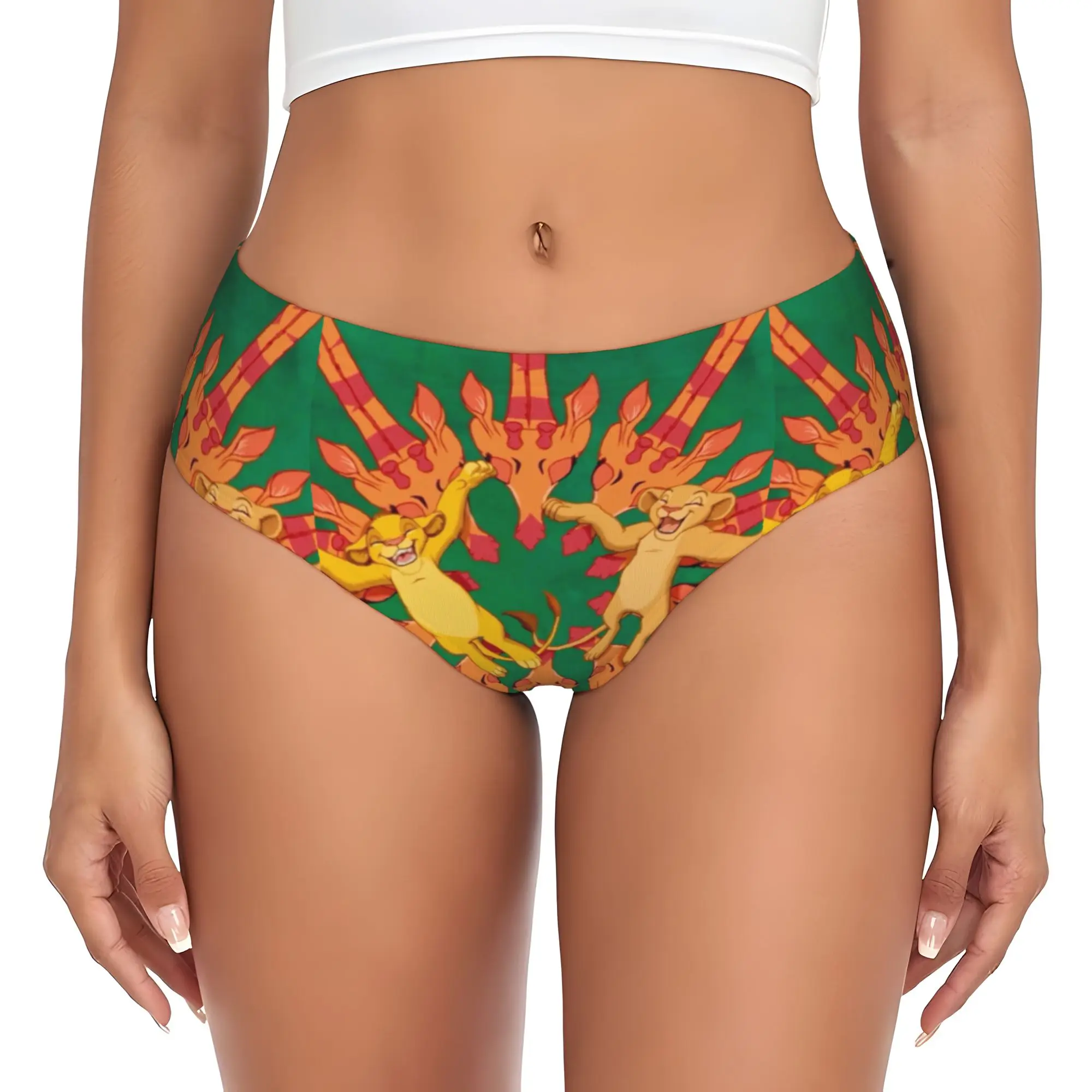 Braguitas personalizadas para mujer con diseño de león de dibujos animados K-Kings, ropa interior elástica de anime