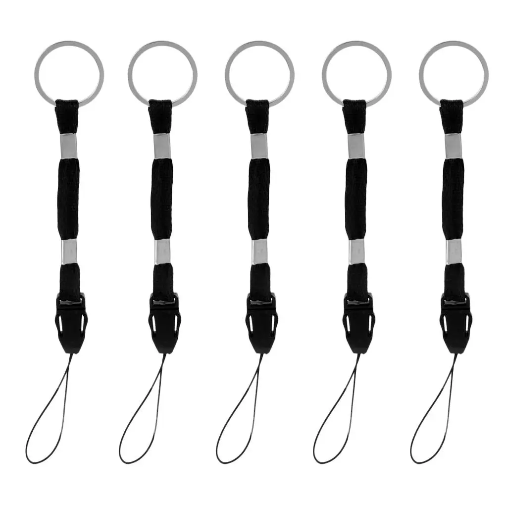 5 pieces Wrist Hand Strap Grip Lanyard Hanging for Cameras Phone Flashlight Torch Wallet Key Chain