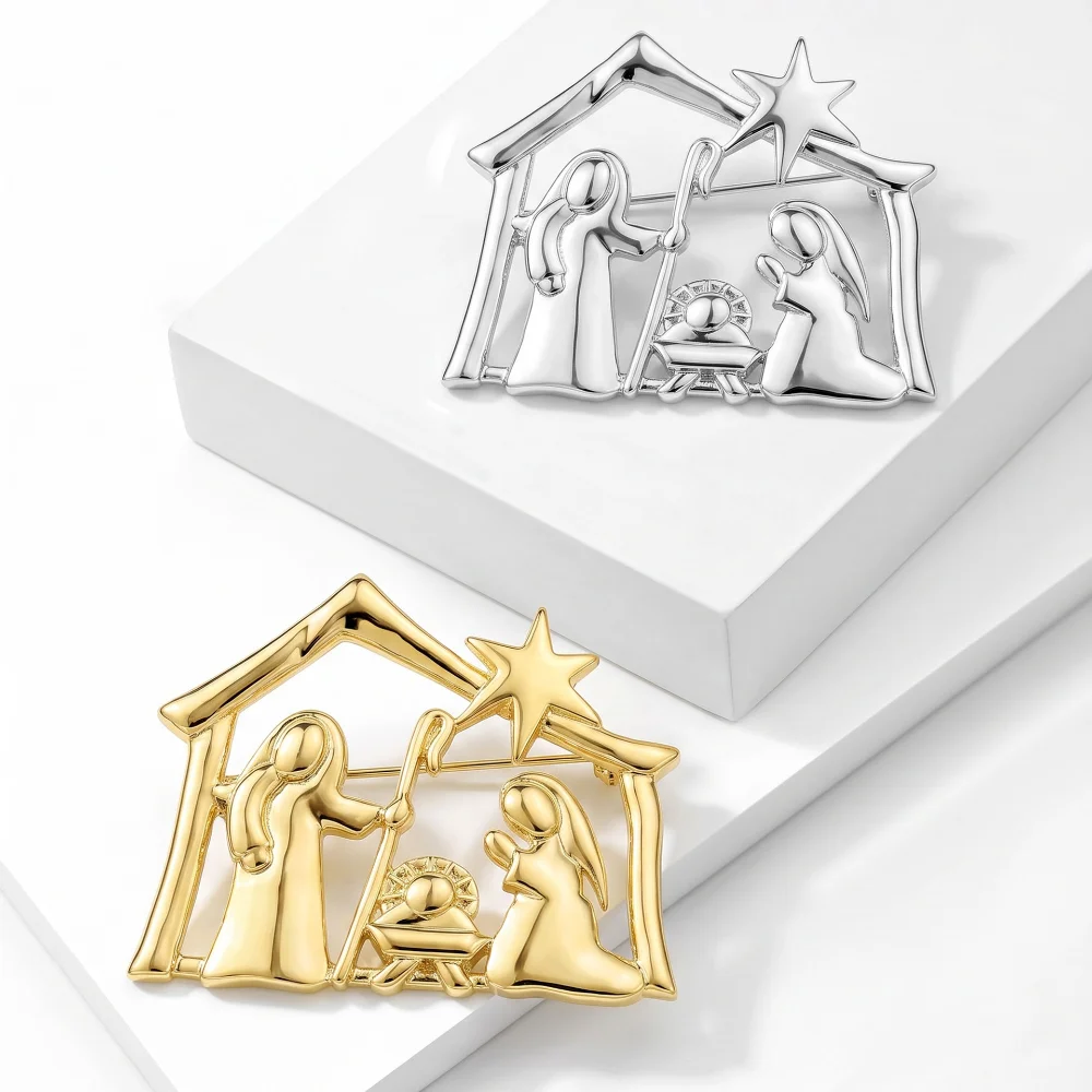 Broszka z motywem Sceny Narodz – Brooch Pin Gold recenzja i cena