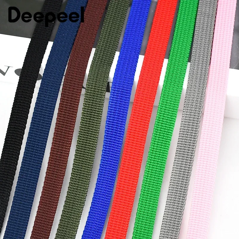 

Deepeel 45Meters 10mm Polyester Nylon PP Webbing Tape 0.8mm Thick Bag Strap Belt Ribbon Braided Shoes Sewing Garment Accessories