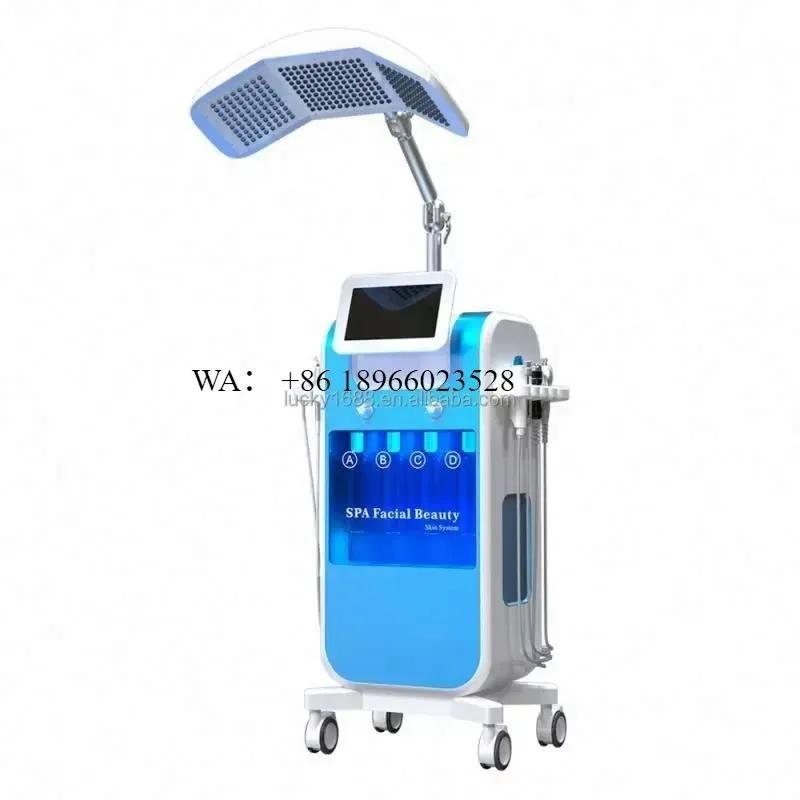 WMWMNU for High Quality Hydro Dermabrasion Oxygen Jet 8 in 1 Aqua Peeling Rejuvenation PDT LED Light Facial