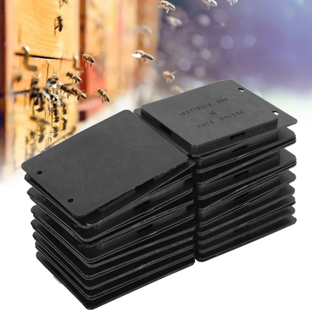 20pcs Easy Plastic Beehive Beetle Collector Easy Installation Black Beetle Catch Box Detachable Reusable Broodlings Trap Apiary