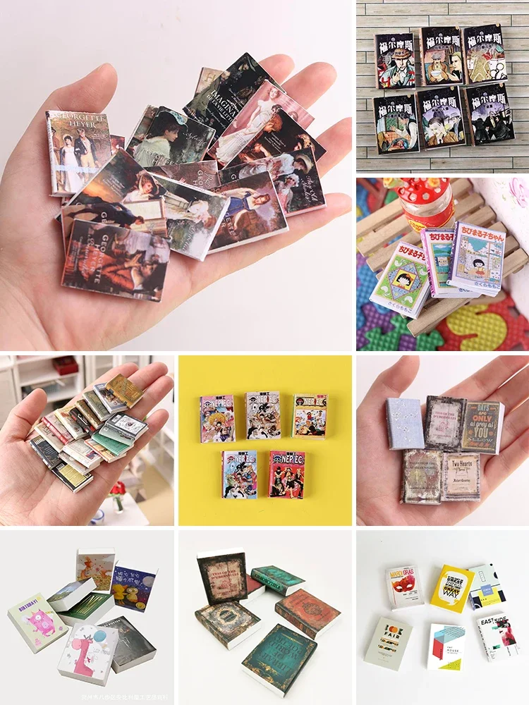 Miniature Scene Mini Books Fashion Magazine Dollhouse Furniture Mini Comic Notebook Doll House Decoration Accessories