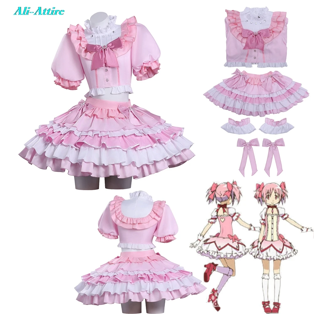 

Anime Magi of Puella Cosplay Kaname Madoka Top Skirt Women Cloth Party Disguise Outfit Suits Roleplay Halloween Costume Carnival