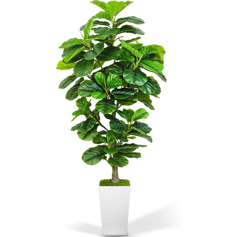 

6-foot Tall Artificial Fig Tree with Modern Style Flower Pots Indoors, Used for The Artificial Silk Tree