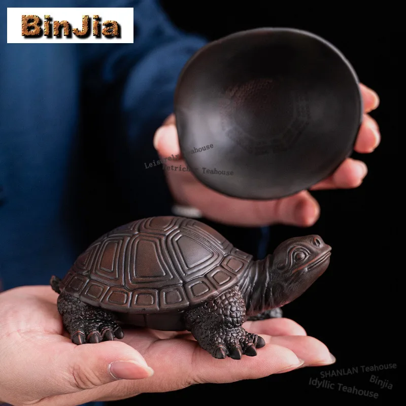 

Purple Pottery Tortoise Tea Separator Infusor Handmade Tea Strainer Dispenser Household Tea Brewing Tea Filter Cha Decoration
