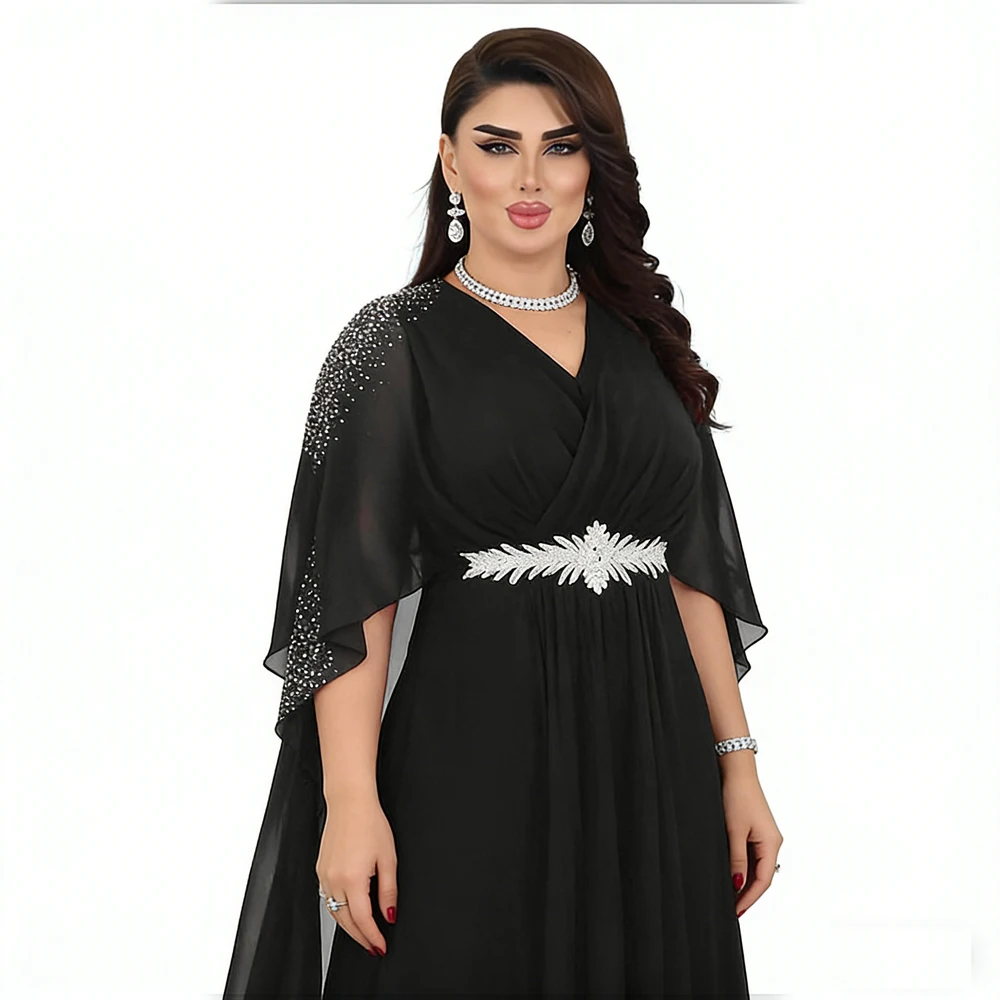 

Dubai Abaya Turkey Kaftan for Elegant Women Muslim Cape Evening Party Dress Wedding Caftan Femme Robe Islam Jalabiya Prom Gown