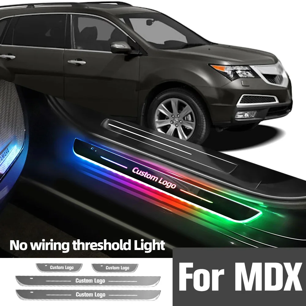 

For Acura MDX 2000-2023 2015 2017 2019 2020 Car Door Sill Light Customized Logo LED Welcome Threshold Pedal Lamp Accessories