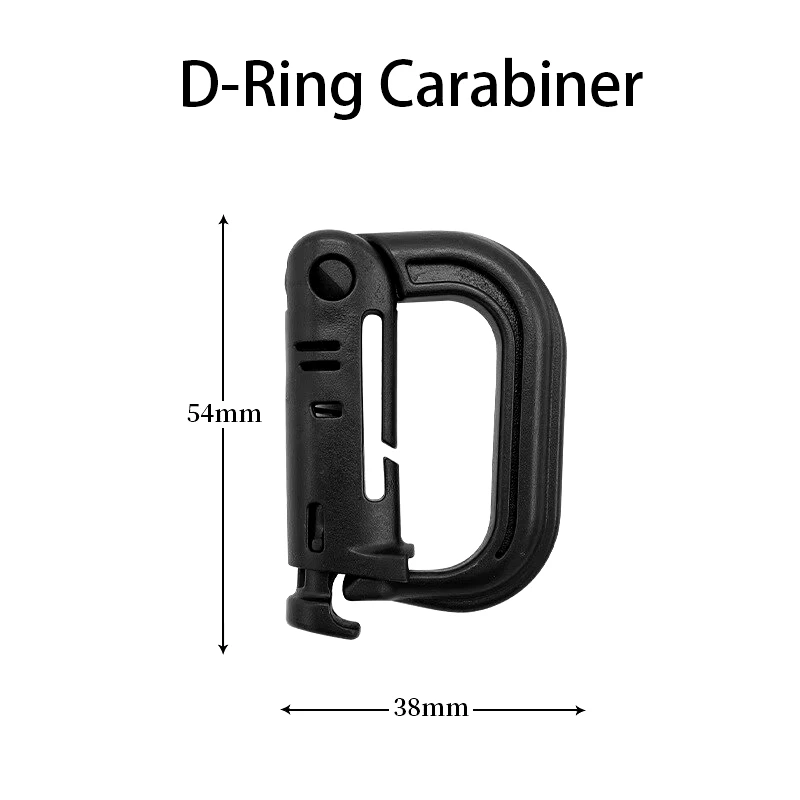 2Pcs MOLLE Carabiner Tactical D Locking Ring Buckle Plastic Snap Clip Fastener for Vest Bag Connection Point