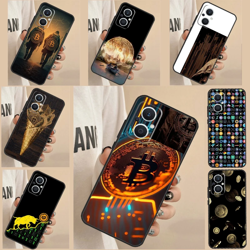 Crypto Currency Bitcoin BTC Case For OPPO Reno 5 Lite 4 6 7 8 Pro 2Z 4Z 5Z 8T OPPO Find X5 X6 Pro X2 Lite X3 Neo Cover