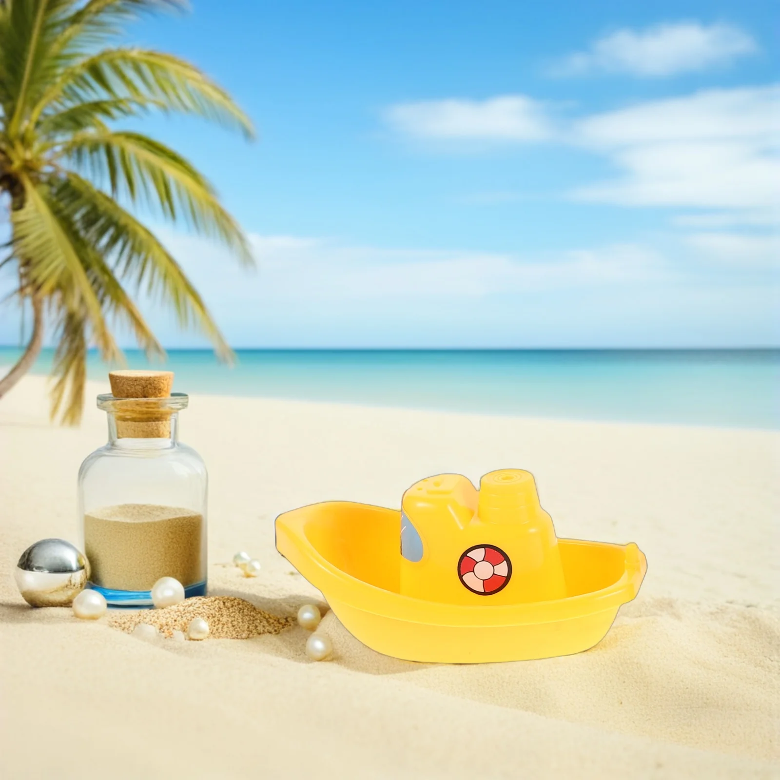 6 Pcs Bath Toy Floating Boat Bathtub Toys for Children Boats Beach Style Sail Sailboat Decor