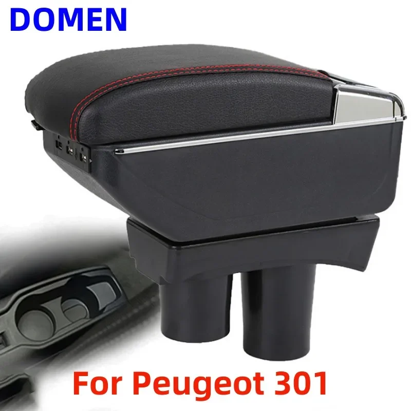 

For Peugeot 301 Armrest box Original dedicated central armrest box modification accessories Dual Layer USB Charging