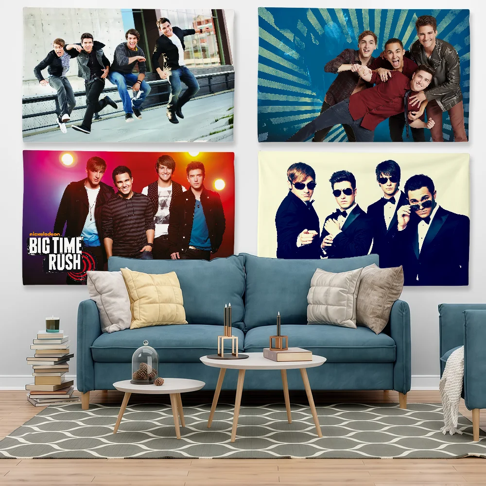 B-Big T-TimeS R-Rush Band Flag Tapestry Outdoor Party Bedroom Living Room Dormitory Decorative Themed Wall Hanging Banner Gift