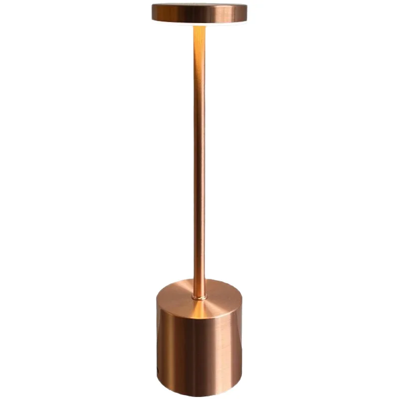 مصباح مكتبي بسيط على شكل حرف I، شحن USB، ملمس معدني قديم، طاولة طعام تعمل باللمس، ضوء ليلي بجانب السرير