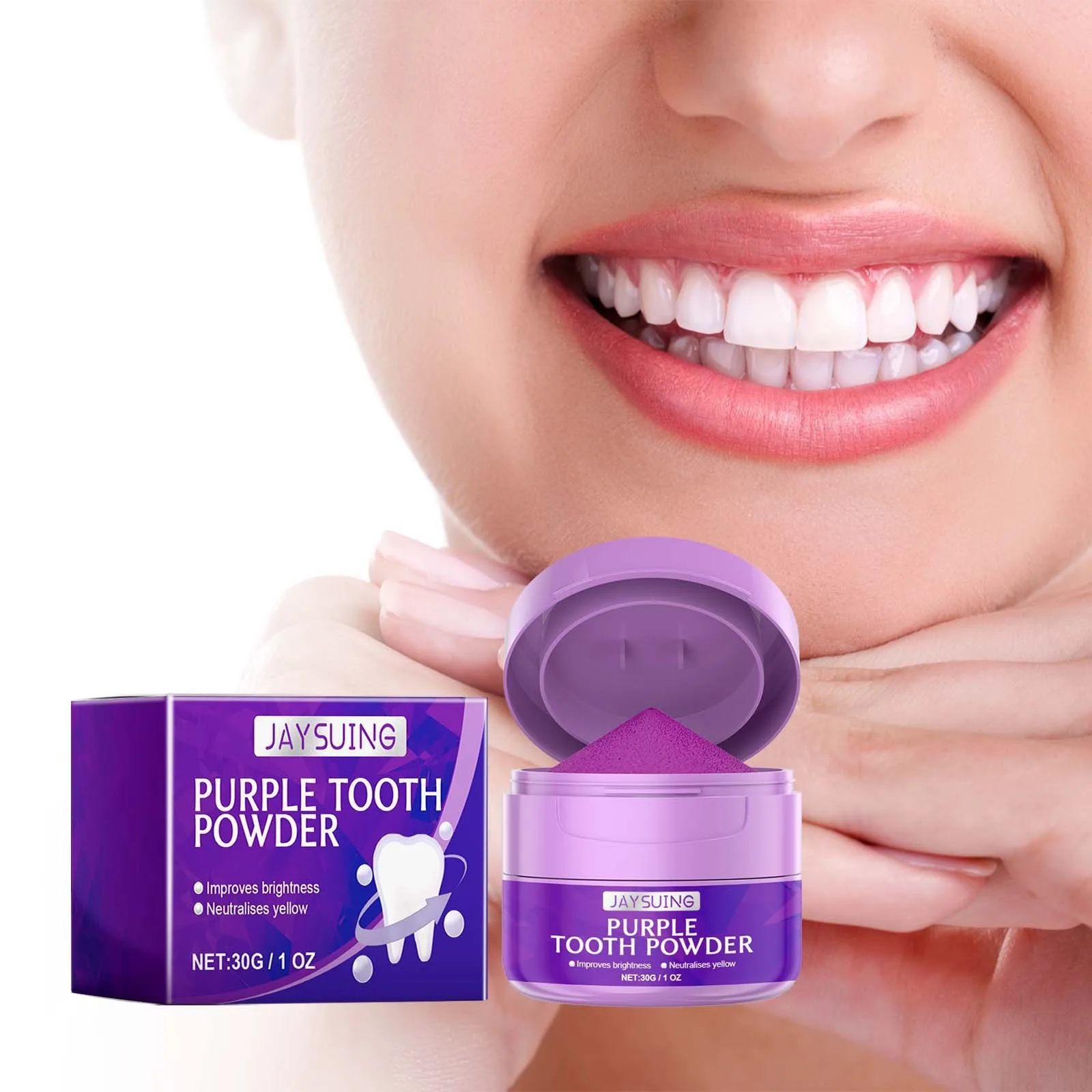 

Removing dental stains and tartar whitening and cleaning teeth powder protecting gums refreshing breath and caring for