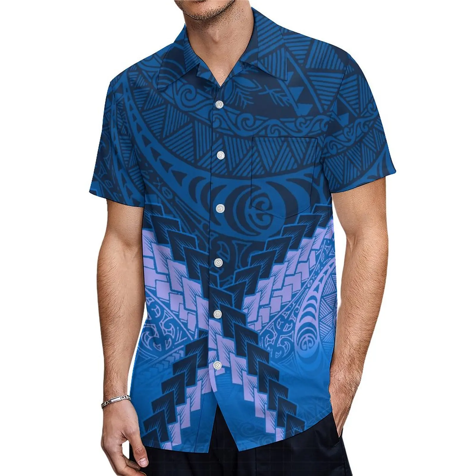 Robe de Couple Samoa à Imprimé Floral Hawaïen pour Homme et Femme, Chemise Slim-Fit, Tenue Tendance