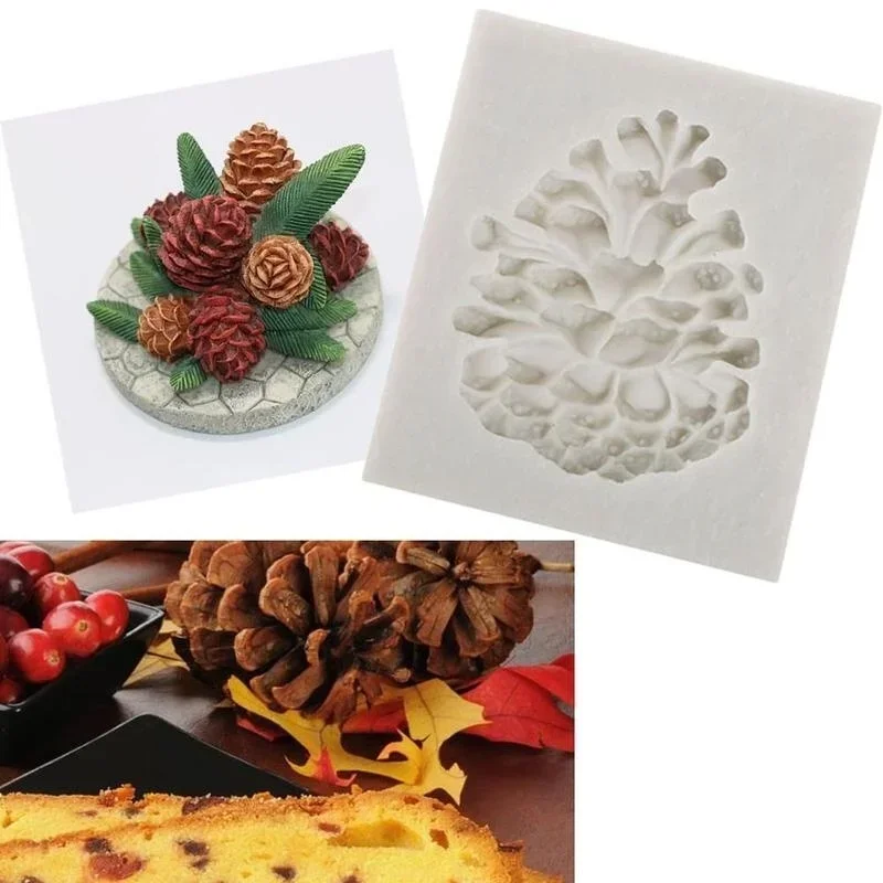 Christmas Festival Creative Silicone Molds Fondant Cake Pineapple Pine Tower Decorative Lines Baked Chocolate Molds Accessories