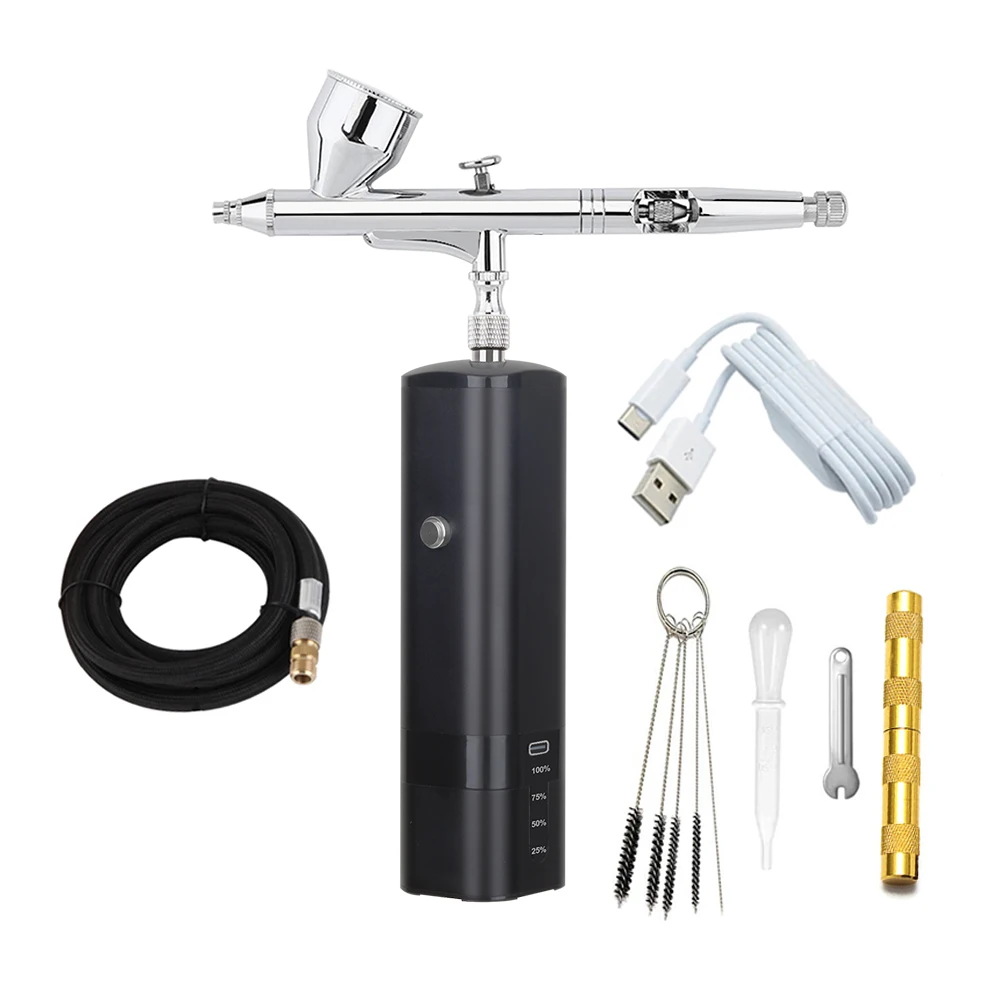 

30Psi Cordless Portable Airbrush Face Mist Sprayer Pocket Compressor Hose Spray Gun New Desgin Air Brush Pen Makeup Kit