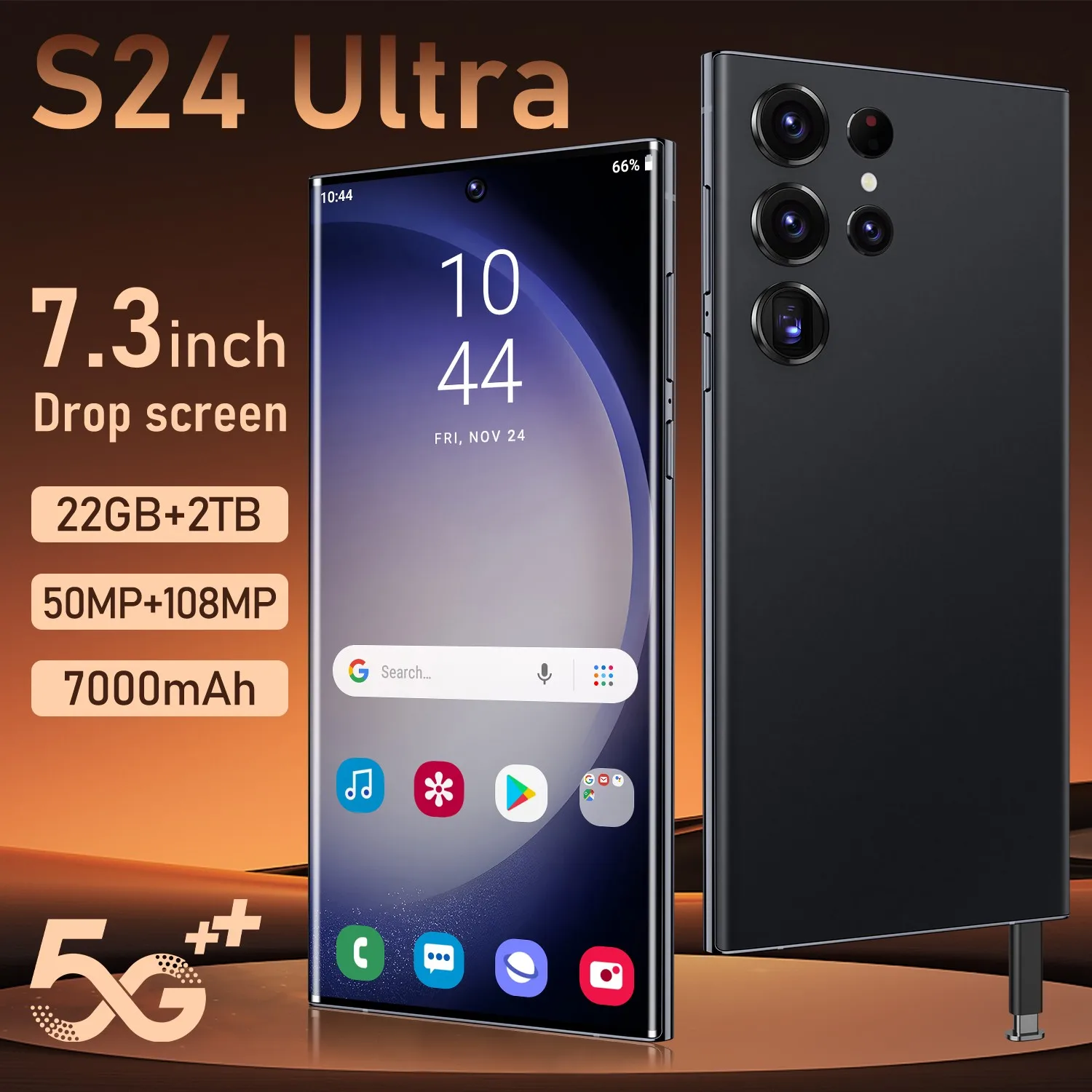 2025 New S24 Ultra samrt 5g mobile phone 7.3-inch high-definition Face Recognition 7000mAh Hot Android Global Version Cellphones