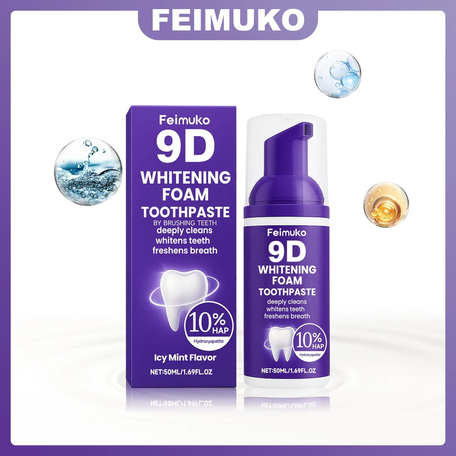 

Feimuko Whitening Foam Toothpaste Deeply Clean Rich Mousse Fresh Breath Gentle Gum Care Maintain Oral Hygiene