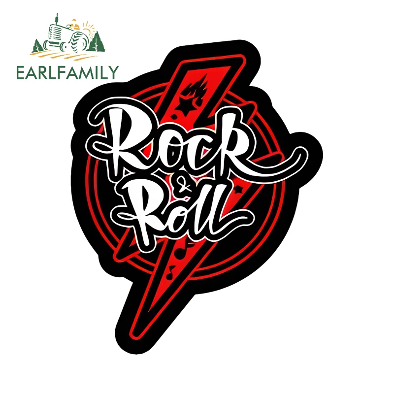 EARLFAMILY Rock Roll Vintage Car Sticker Funny Fashionble Sunscreen Campervan Stickers Cool Storage Flask Custom Printing
