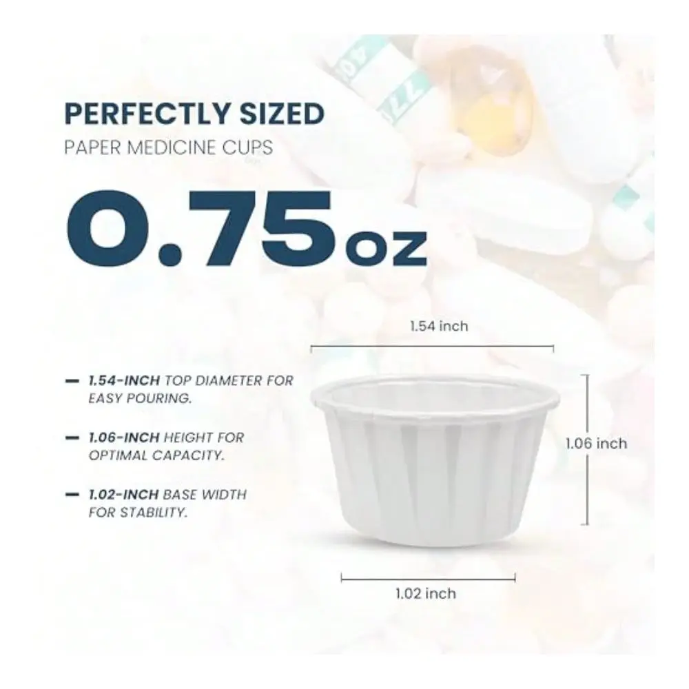 Medicine Cups Disposable 0.75 Oz 500 Pcs Paper Condiment Cup 1oz Papers Pill Cups Disposable Souffle CupN
