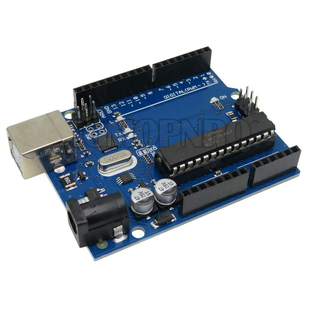 UNO R3 Development Board ATMEGA328P CH340 / ATEGA16U2 Compatible For Arduino R3/R4 UNO Proto Shield Expansion Board With Cable