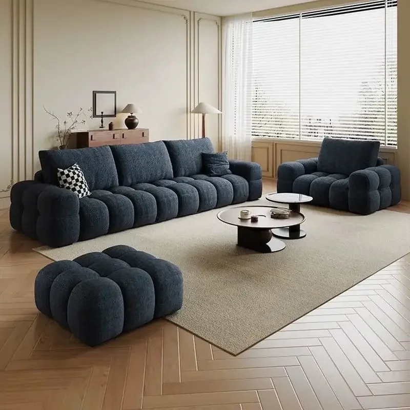 

Cloud Chenier Velvet Sofa Living Room Fu Straight Row Small Apartment New Marshmallo