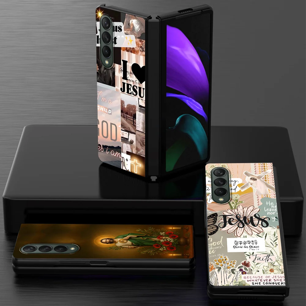 Case for Samsung Galaxy Z Fold 8 Ultra ZFold5 ZFold7 ZFold6 ZFold4 Z Fold8Ultra Z Fold 7 6 5 3 Phone Shell Jesus Collage Pattern