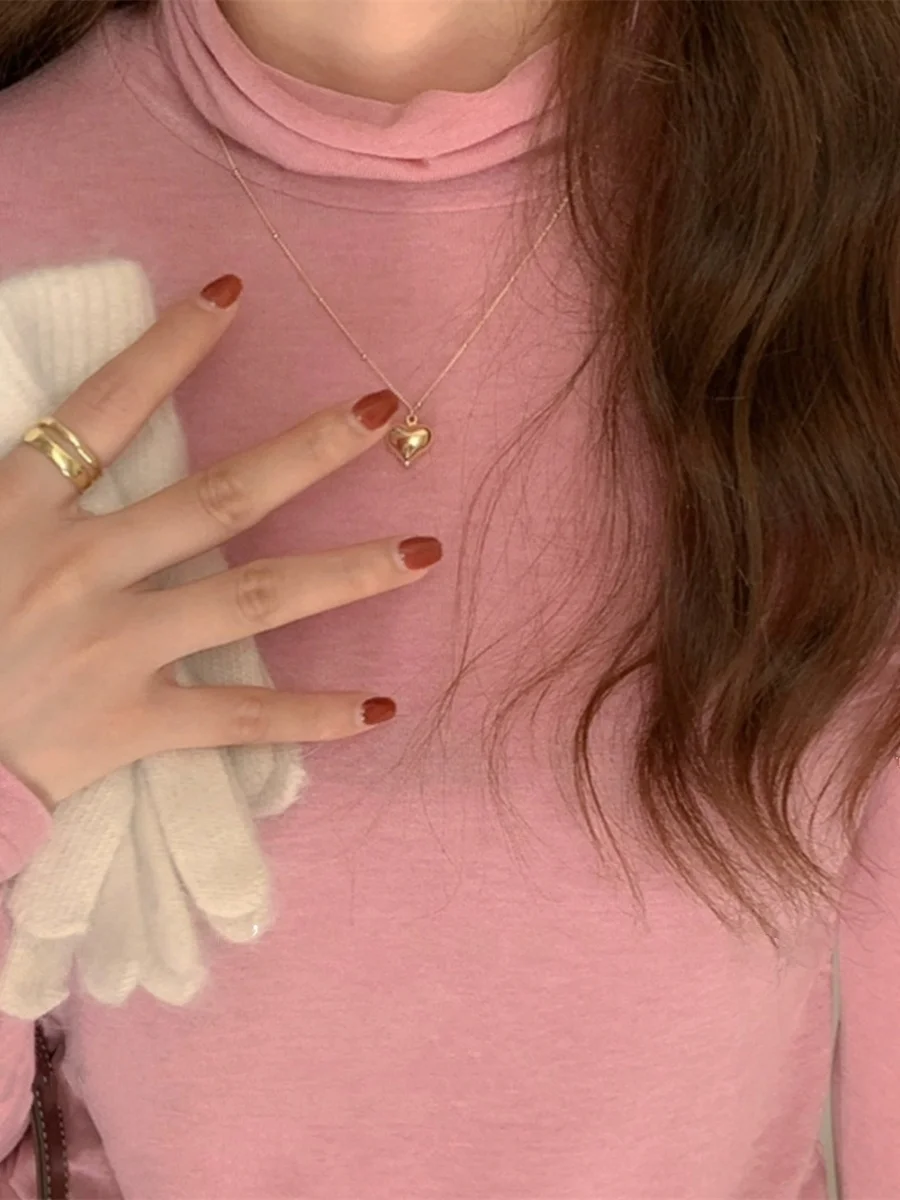 القطن الخالص ذاتية التدفئة اللون المنسوجة قاعدة irt عالية Ne Ice Cr اللون تي شيرت محبوك طويل Sve جولة Ne سترة