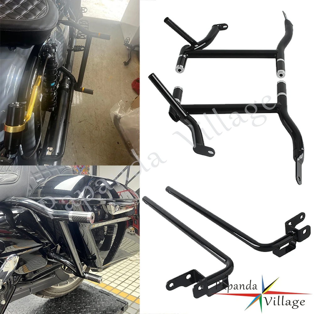 

Rear Saddlebag Lower Support Guard Rail Highway Engine Guard Crash Bar Sliders For Harley Touring Ultra Limited FLHTK Low FLHTKL