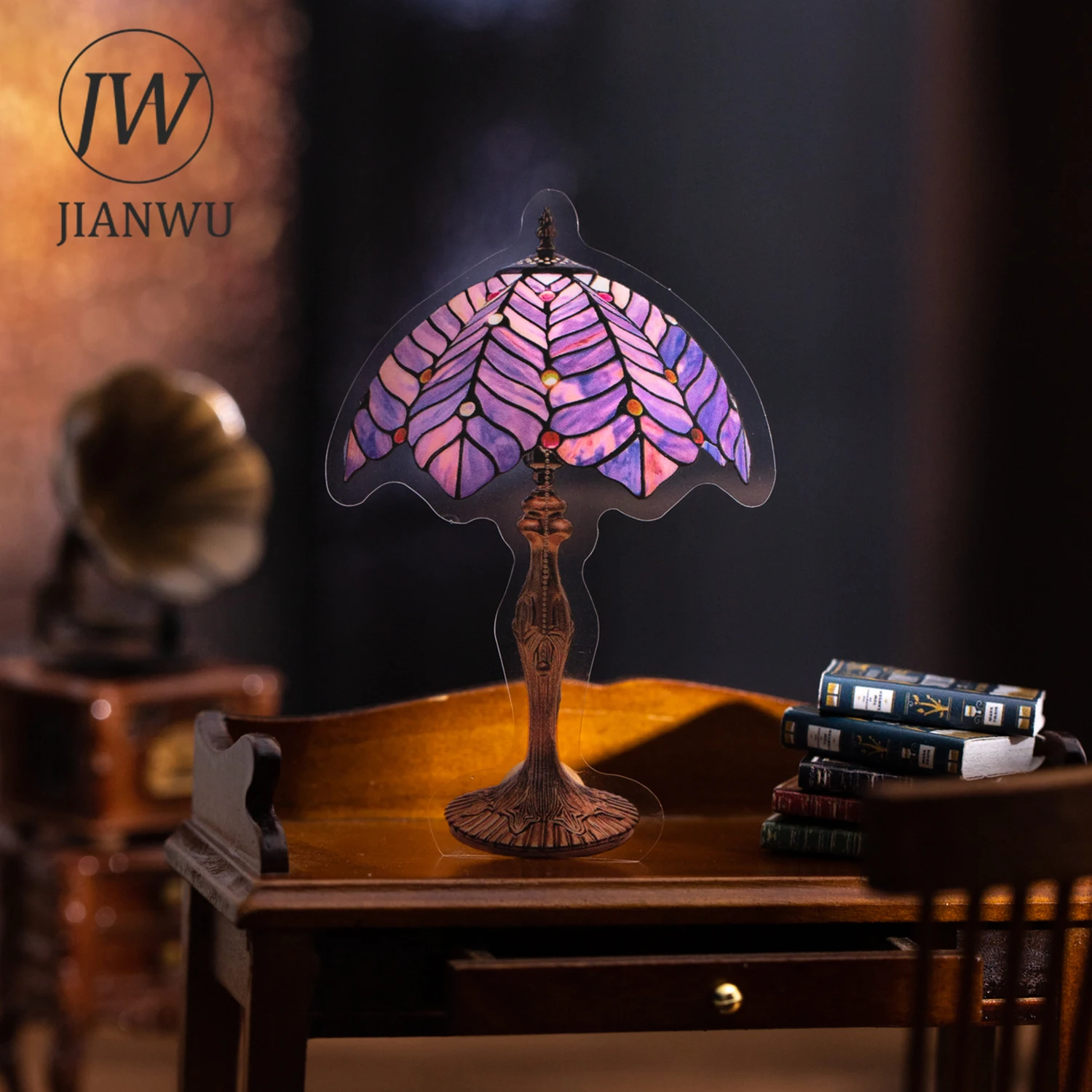 JIANWU Flower Bowl Series Vintage Floral Lamp Landscape Material Collage PET Sticker Creative DIY Journal Stationery
