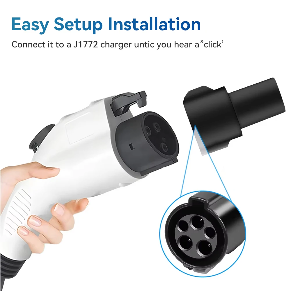 Khons Type1 to TS-NACS Electric Vehicle Adapter Charging For Tesla Model X Y 3 S For EV Charger Connector Conversion