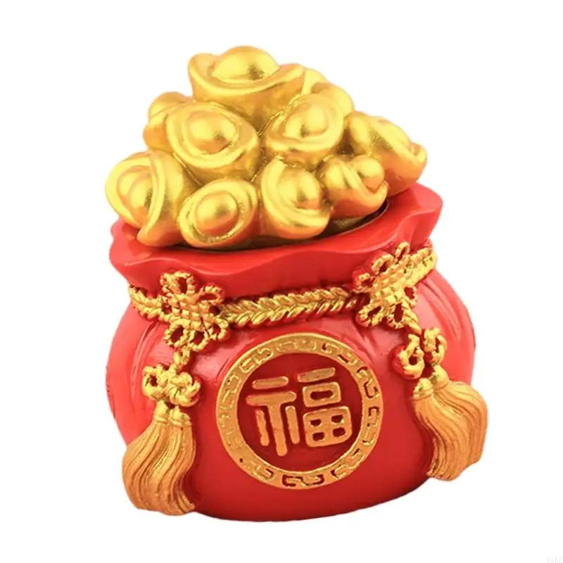 Resin Money Tree Statue Blessing Bag Figurines Fengshui Ornament Attraction Wealth Good Luck New Years Gift Women Men 55KF