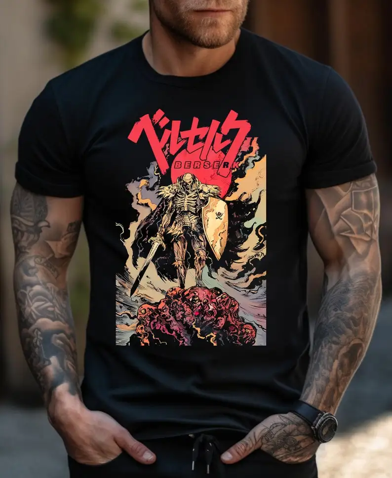 

Berserk Shirt, Vintage Berserk Tshirt, Best Anime Tshirt, Anime Shirt Gift For Boyfriend, Gift For Him, Skull Knight Shirt, Guts