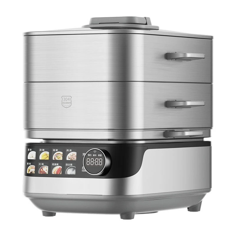 

Electric steamer, household three-layer large-capacity stainless steel electric steamer