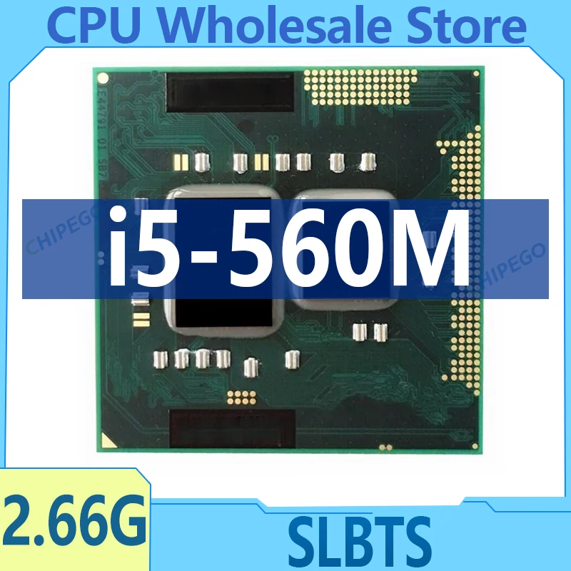 Core i5 560M i5-560M 2.66G 3M 2.5GT/s Socket G1 SLBTS PGA988 Mobile Processor Laptops CPU Processor HM55 HM57 QM57