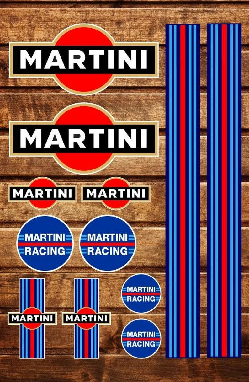 For Stickers Aufkleber Martini Racing Kit A4 Car Vintage RestorationSet