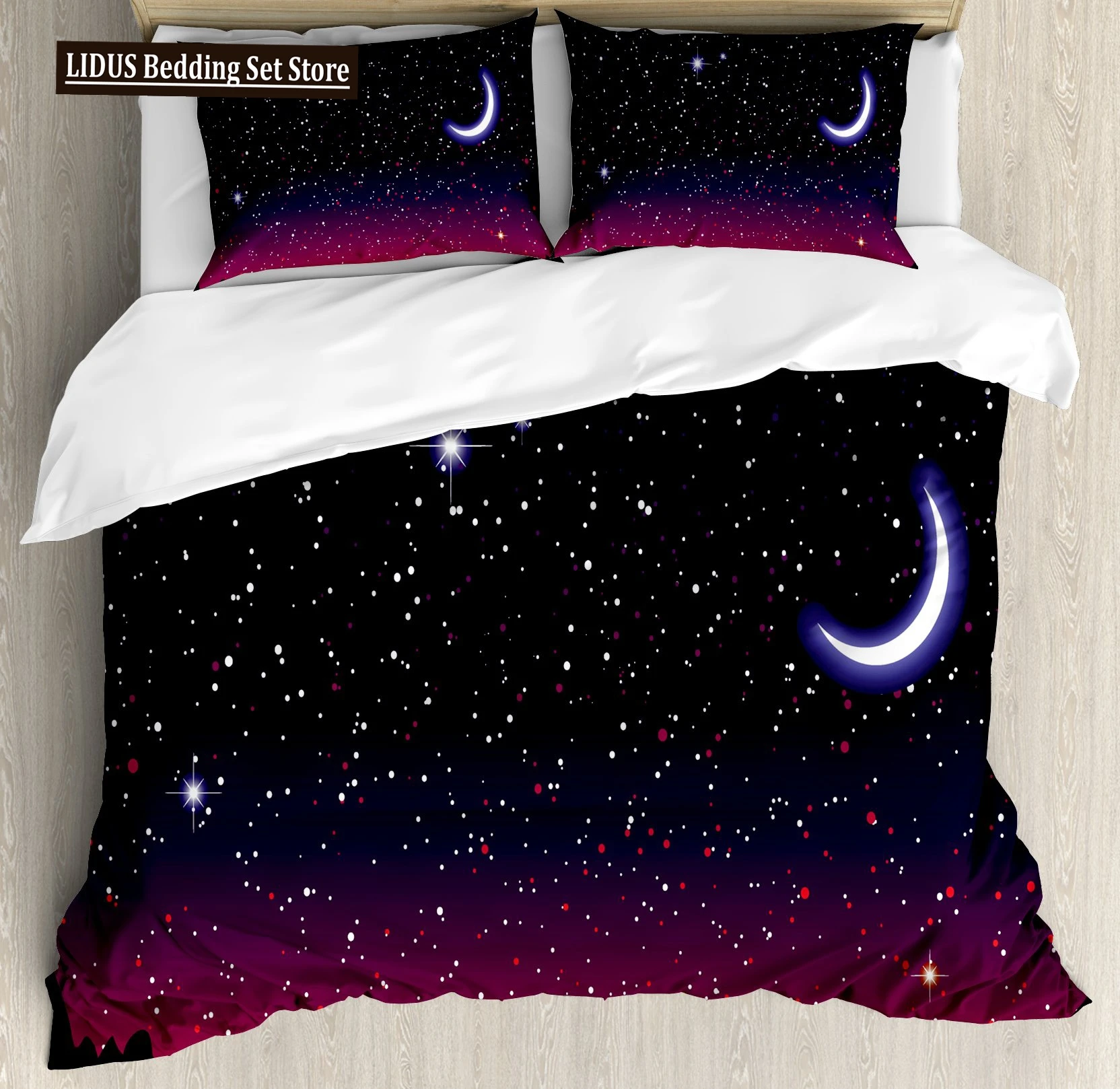 

Starry Sky Duvet Cover Colorful Galaxy Outer Space Quilt Cover Glitter Polyester Dream Starry Sky Theme For Bedroom Decorations