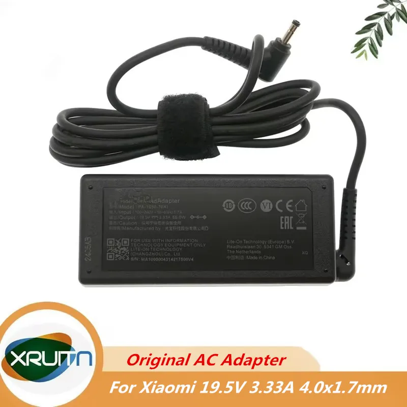 

Original A14-065N1A PA-1650-70XM AC Adapter Charger For Xiaomi Redmi Book 13 14 Laptop Power Supply 19.5V 3.33A 65W 4.0x1.7mm