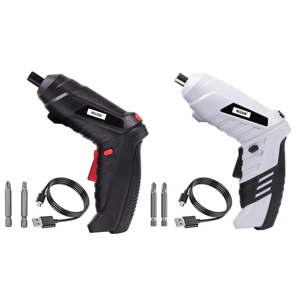 Cordless Electric Screwdriver Rechargeable Power Battery Drill with LED Light Twistable Handle Gadgets 3.6V USB Power Tool