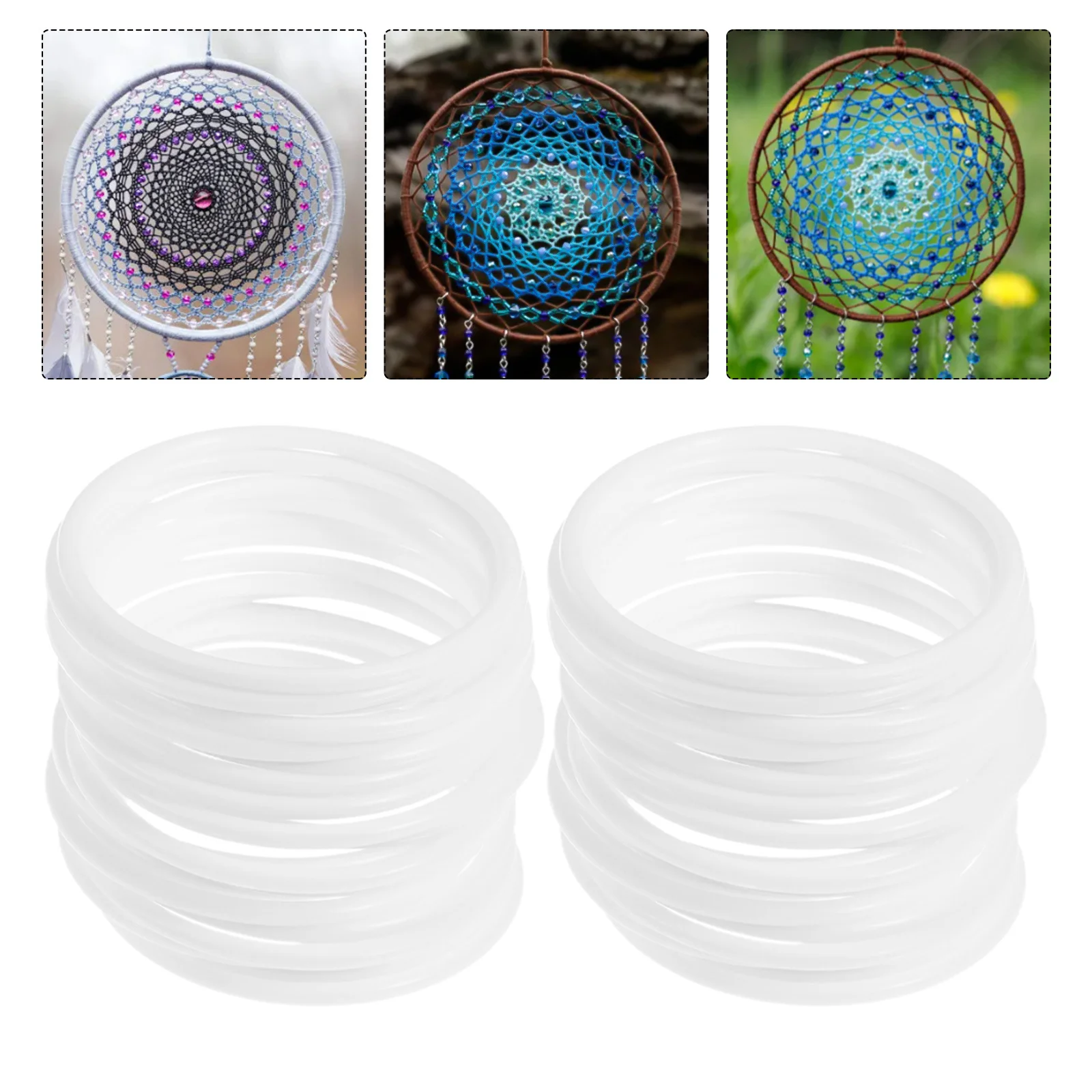 

30Pcs Plastic Circles for DIY Dream Catchers Tassel Crafts Plant Hangers Natural Look Home Decor Craft Accessories