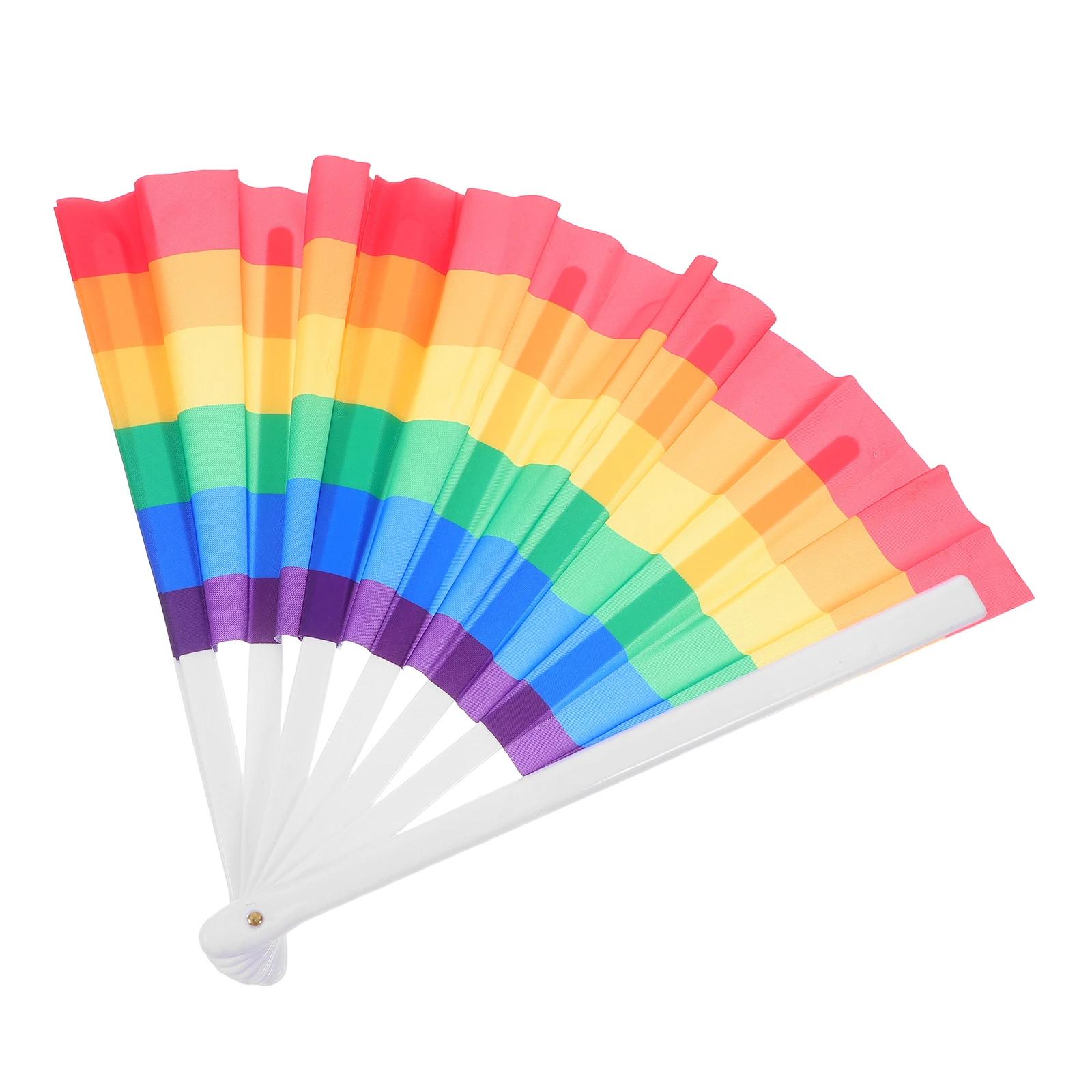 

Rainbow Fan Chinese Style Folding H Fans Portable Wedding Bridal Lightweight Plastic Fans Outdoor Travel Dance