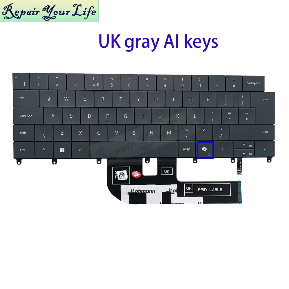 UK GB US English Keyboard Backlight For Dell XPS 14 9440 P184G 0P66PH P66PH 0DFRF5 Laptop Backlit Light Replacement Keyboards