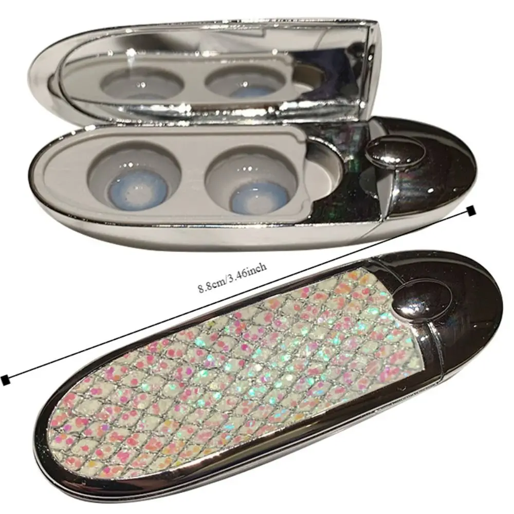 Large Capacity Contact Lens Storage Case Silicone Dustproof Contact Lens Storage Box Multi-Function with Mirror