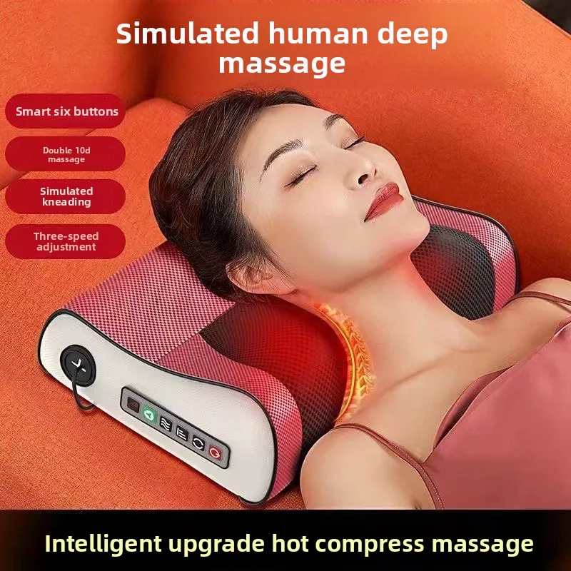 

Многофункциональный массажер для шеи и плеч, домашний массажный прибор для шеи и спины с функцией разминания и регулируемым горячим компрессом