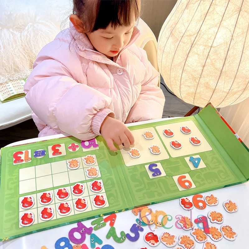 Kids Houten Wiskunde Onderwijs Montessori Tellen Game Early Learning Educatief Speelgoed Magnetische Puzzel Speelgoed Voor Kinderen 2-4 Jaar oude