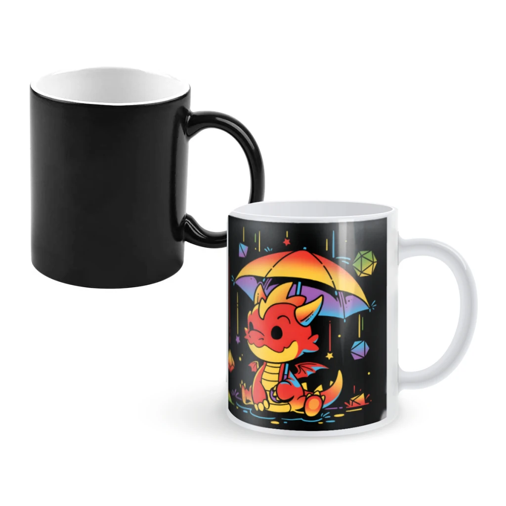 

Rainy Dice Day Cute DragonCoffee Mugs And Mug Creative Color Change Tea Cup Ceramic Milk Cups Novelty Gifts