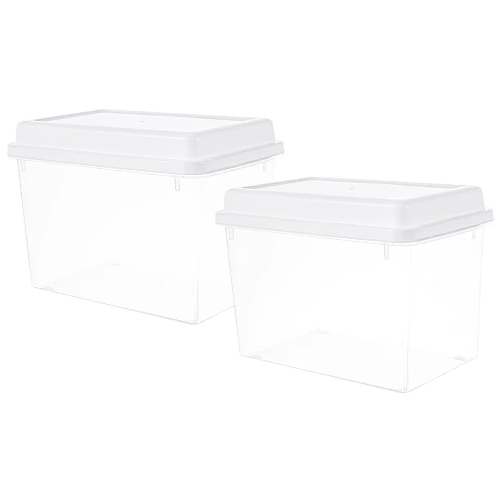 

2Pcs Fresh Keep Box Clear Bread Storage Container with Smooth Edges for Kitchen Organizing Toast and Baked Goods